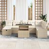 vidaXL Garten-Sofa-Set mit Kissen mit Speicher 9 pcs Beige Poly Rattan