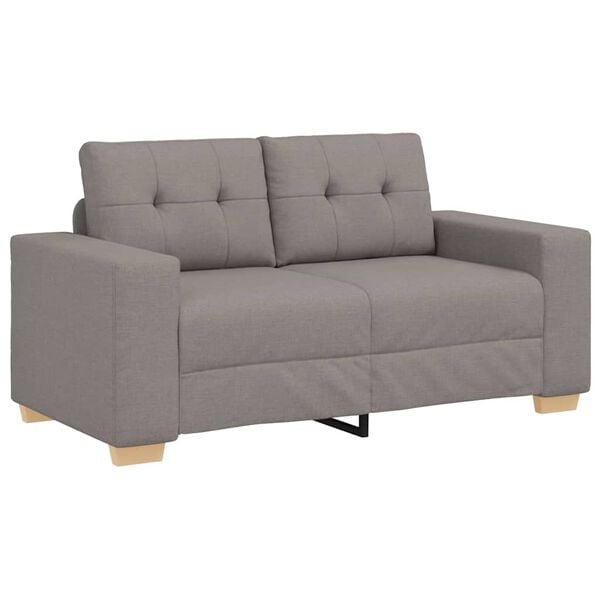 vidaXL Loveseat-Sofa Taupe 160x77x82 cm Stoff