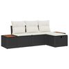 vidaXL Gartensofa-set mit Kissen 4 pcs Schwarz Poly-Rattan