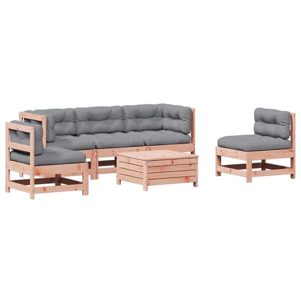 vidaXL 6-tlg. Garten-Lounge-Set mit Kissen Massivholz Douglasie