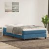 vidaXL Boxspringbett mit Matratze Dunkelblau 120x220 cm Samt