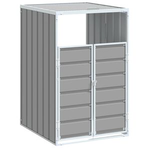 vidaXL M&uuml;lltonnenbox f&uuml;r 1 Tonne Grau 72x81x115 cm Stahl