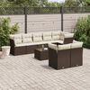 vidaXL 9-tlg. Garten-Sofagarnitur mit Kissen Braun Poly Rattan