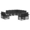 vidaXL Outdoor-Sofagarnitur 11 pcs Schwarz und Dunkelgrau Polyester