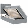 vidaXL Bett mit Stauraum und LED Hellgrau 90 x 200 cm Polyester