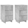 vidaXL Nachttisch 2 pcs Betongrau 33,5 x 34,5 x 60 cm Holzwerkstoff