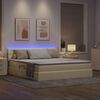 vidaXL Bett mit Stauraum und LED Creme 160 x 200 cm Polyester