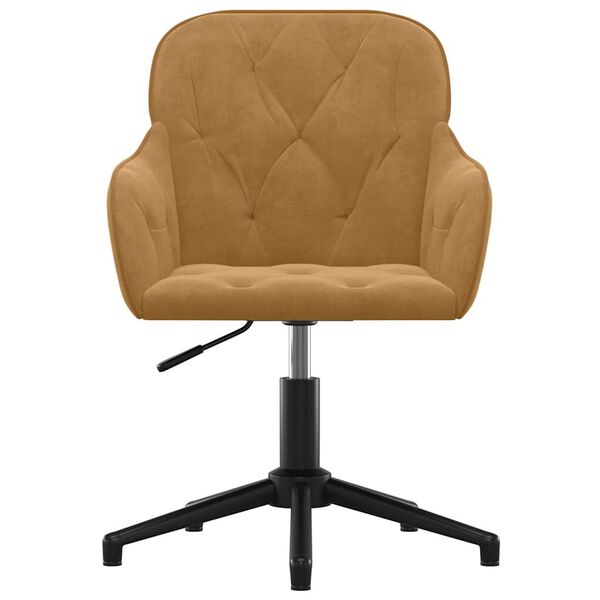 vidaXL B&uuml;rostuhl Drehbar Braun Samt