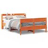vidaXL Massivholzbett ohne Matratze Wachsbraun 135x190 cm Kiefernholz