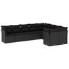 vidaXL 9-tlg. Garten-Sofagarnitur mit Kissen Schwarz Poly Rattan