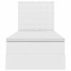 vidaXL Aufbewahrungsbett mit Matratze Reinwei&szlig; 90 x 190 cm Kunstleder