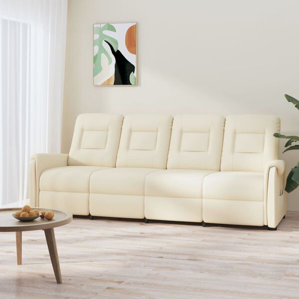 vidaXL 4-Sitzer Massagesessel Creme Kunstleder