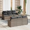 vidaXL Gartensofa-set mit Kissen 7 pcs Grau Poly-Rattan