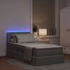 vidaXL Bett mit Stauraum und LED mit Matratze Taupe 90 x 190 cm Stoff