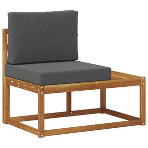 vidaXL Outdoor End Sofa mit Kissen Natur und Anthrazit 91 x 63 x 73 cm