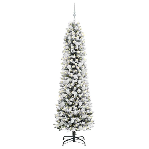 vidaXL K&uuml;nstlicher Weihnachtsbaum mit 300 LEDs mit St&auml;nder Wei&szlig; 210 cm