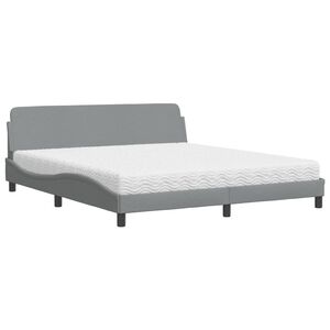 vidaXL Bett mit Matratze "Dover" Hellgrau 180x200 cm Stoff