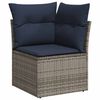 vidaXL 14-tlg. Garten-Sofagarnitur mit Kissen Grau Poly Rattan