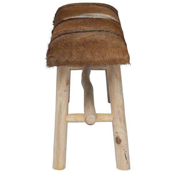 vidaXL Sitzbank Ziegenleder Teak