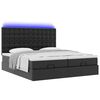 vidaXL Ottoman-Bett mit Matratzen & LEDs Schwarz 200x200 cm Kunstleder