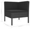 vidaXL 6-tlg. Garten-Lounge-Set mit Auflagen Poly Rattan Schwarz