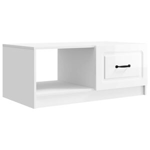 vidaXL Couchtisch Hochglanz Wei&szlig; 90 x 50 x 37 cm Holzwerkstoff