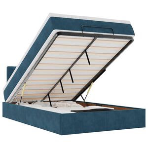 vidaXL Ottoman-Bett mit Matratze Dunkelblau 120x200 cm Samt