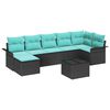 vidaXL Gartensofa-set mit Kissen 8 pcs Schwarz Poly-Rattan