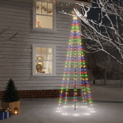 vidaXL LED-Weihnachtsbaum mit Erdnägeln Mehrfarbig 310 LEDs 300 cm