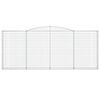 vidaXL Gabionen mit Hochbogen 7 Stk. 400x30x160/180cm Verzinktes Eisen
