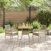 vidaXL Garten Essgruppe 3 pcs Beige Poly-Rattan