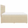 vidaXL Boxspringbett mit Matratze Creme 200x200 cm Stoff