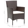 vidaXL 7-tlg. Garten-Essgruppe Poly Rattan Braun