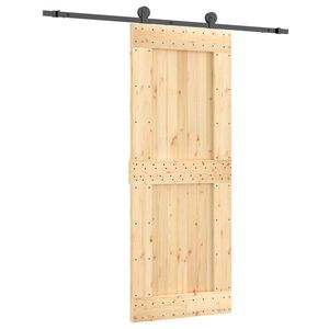 vidaXL Schiebet&uuml;r 80 x 210 cm Massivkiefer (Unbehandelt)