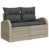 vidaXL Garten-Sofa-Set mit Kissen 8 pcs Hellgrau Poly Rattan