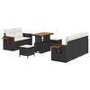 vidaXL Gartensofa-set mit Kissen 10 pcs Schwarz und Creme Poly-Rattan