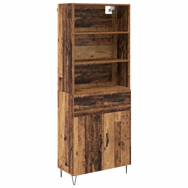 vidaXL Highboard mit Schubladen 2 pcs Altholz Holzwerkstoff
