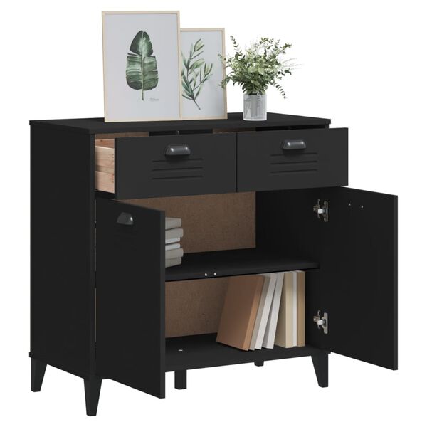 vidaXL Sideboard VIKEN Schwarz 80x40x80 cm Holzwerkstoff