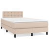 vidaXL Boxspringbett mit Matratze & LED Cappuccino-Braun 120x190 cm
