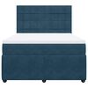 vidaXL Boxspringbett mit Matratze Dunkelblau 140x190 cm Samt