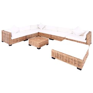 vidaXL Sofagarnitur 27-tlg. Nat&uuml;rliches Rattan