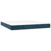 vidaXL Boxspringbett mit Matratze Dunkelblau 160x200 cm Samt