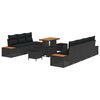vidaXL Gartensofa-set 10 stk. 9-Sitzanzahl Schwarz Poly Rattan