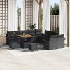 vidaXL Garten-Sofa-Set mit Kissen mit Speicher 13 pcs Schwarz