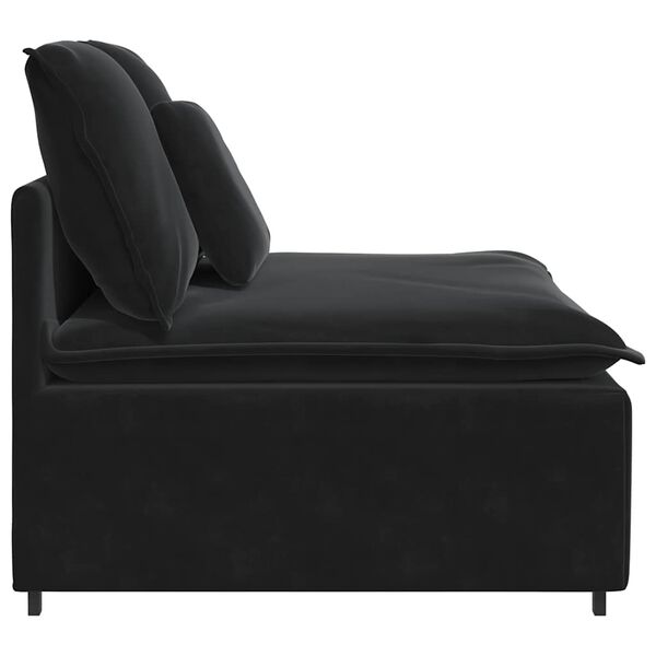 vidaXL Modulares Sofa Mittelmodul mit Kissen Schwarz 100 cm
