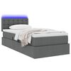 vidaXL Bett mit Stauraum und LED mit LED Dunkelgrau 90 x 200 cm Stoff