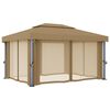 vidaXL Pavillon mit Vorhang 4x3 m Taupe Aluminium