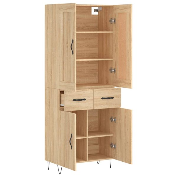 vidaXL Highboard Sonoma-Eiche 69,5x34x180 cm Holzwerkstoff