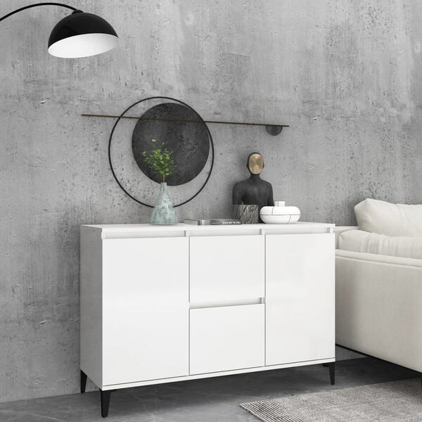 vidaXL Sideboard Hochglanz-Wei&szlig; 102x35x70 cm Holzwerkstoff