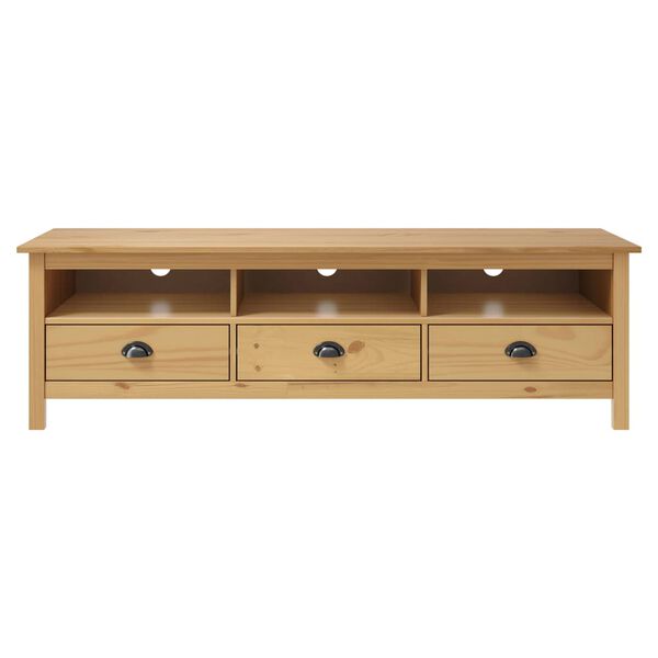 vidaXL TV-Schrank Hill Honigbraun 158x40x47 cm Massivholz Kiefer